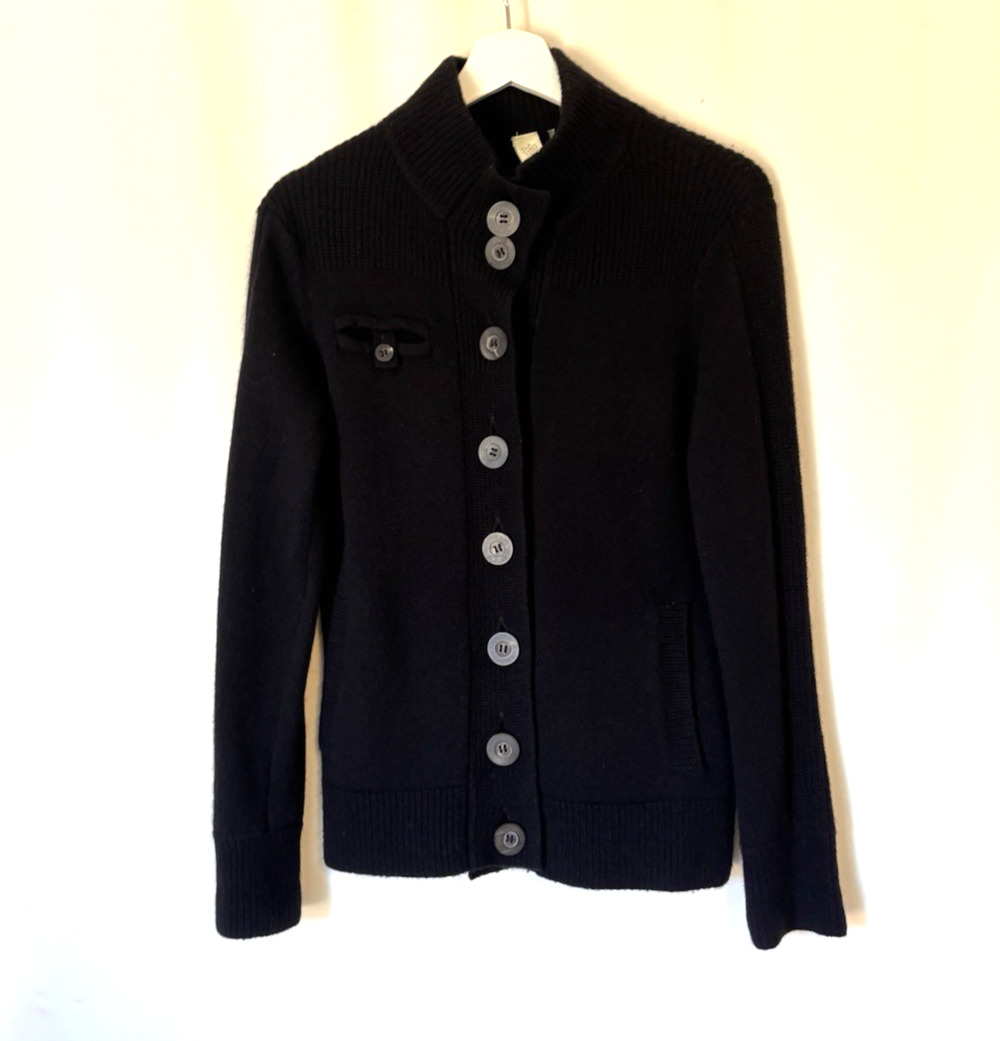 Kinross Cashmere Cardigan Small Buttons High Neck Stretch Womens